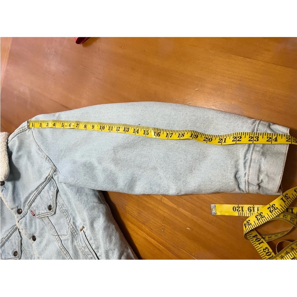 Vintage Levi’s 70608 Sherpa Trucker Jacket USA Made – Snap Front- 42R - Rare 80s - Picture 6 of 13